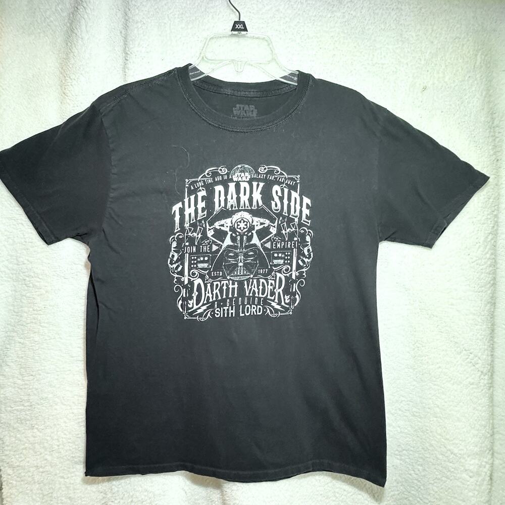 Darth Vader Star Wars T-Shirt The Dark Side Large Black Graphic Tee Excellent